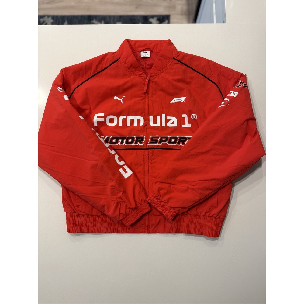 Puma F1 Pilot Jacket Mens XL Pop Red Formula 1 Licensed Nylon Zip 635353 06